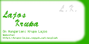 lajos krupa business card